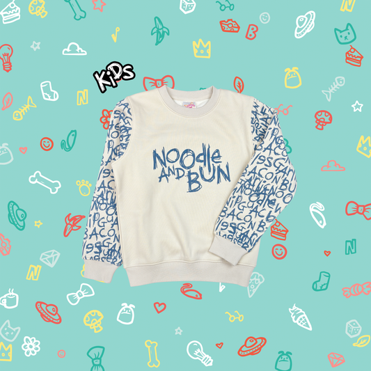 Kids Doodle Sweater - Beige and Blue