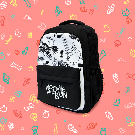 Graffiti Backpack - Black and White