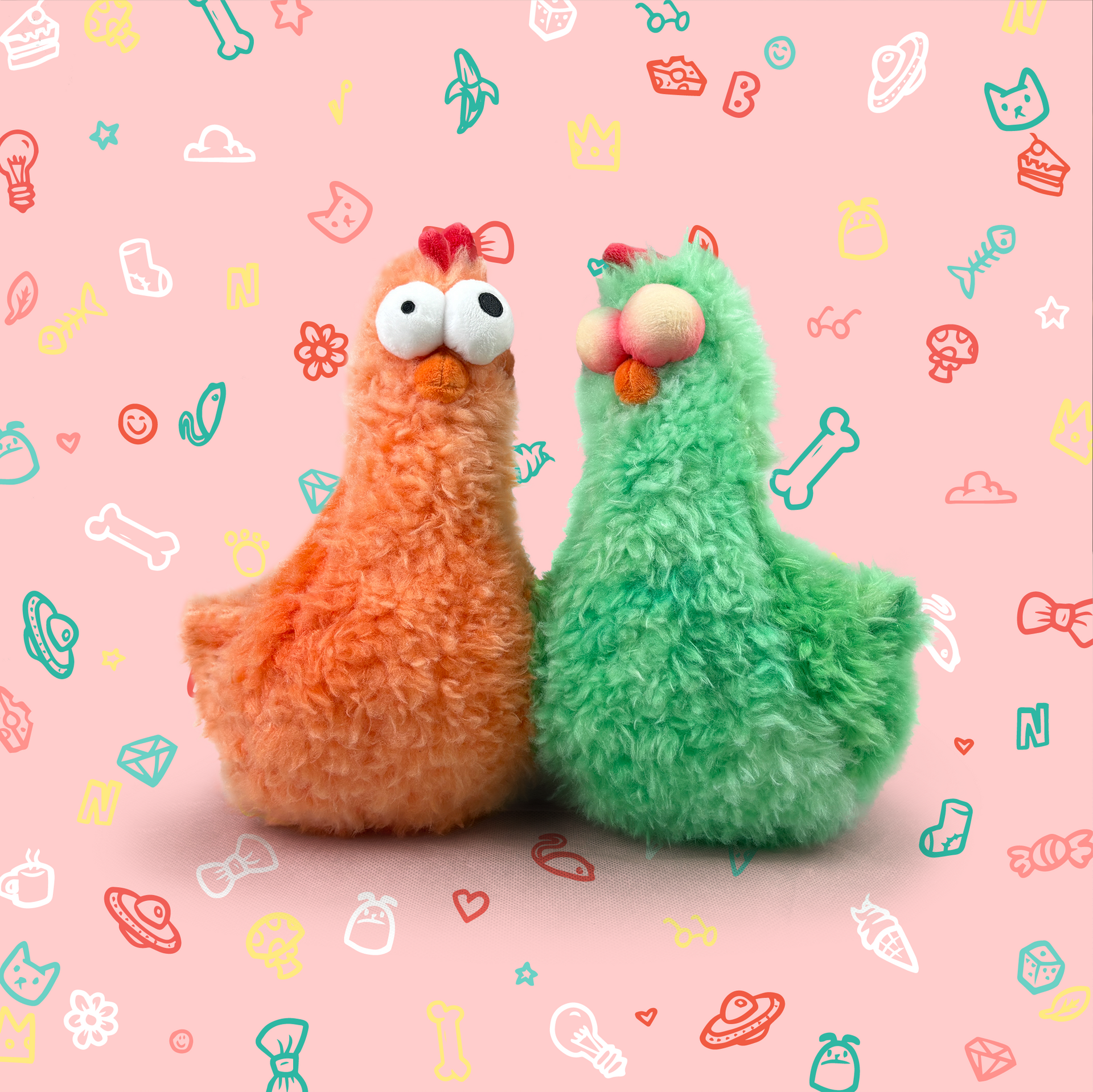 Chicken Plush Set – Noodle and Bun